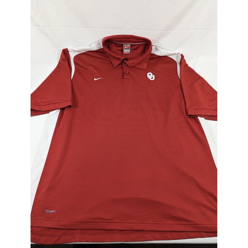Vtg Nike Team OU OKLAHOMA SOONERS Team Apparel Polo Shirt Men's XL EUC
